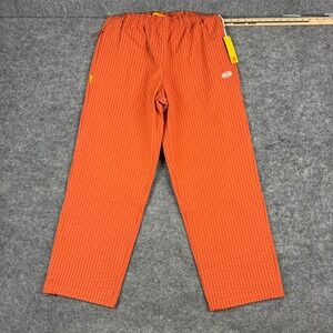 Round Two Pants Mens Size 30 Orange Grid Pattern Straight Leg Streetwear NWT